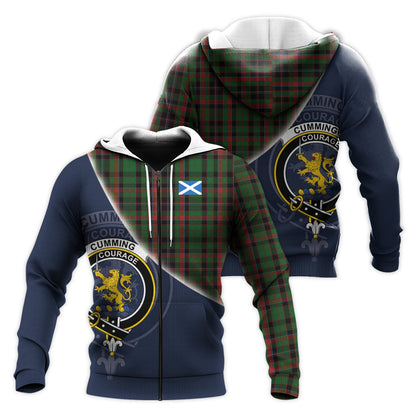 Printivon Cumming Hunting Tartan Scottish Crest Hoodie