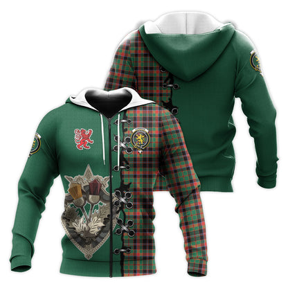 Printivon Cumming Hunting Ancient Tartan Hoodie Lion Rampant And Celtic Thistle Style