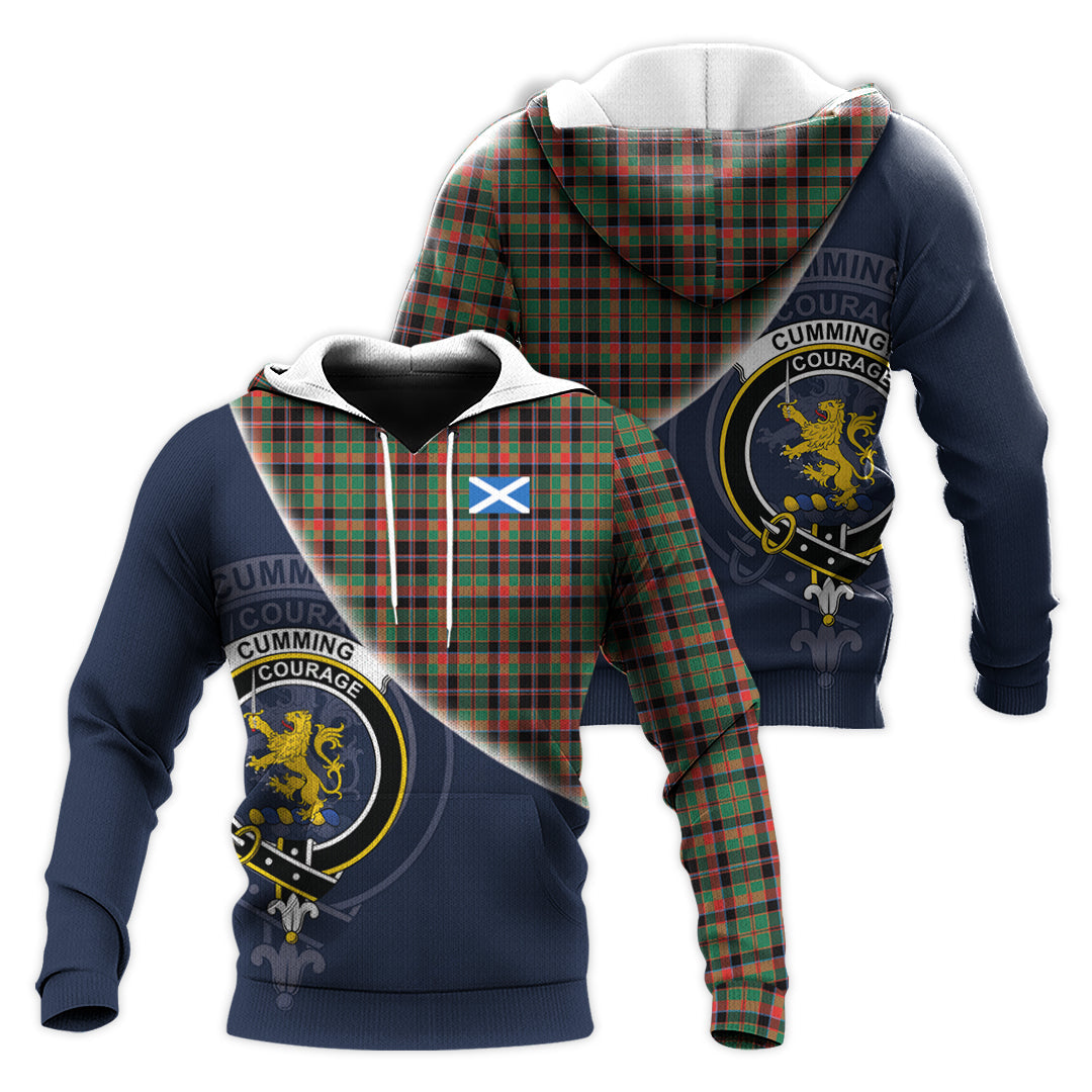 Printivon Cumming Hunting Ancient Tartan Scottish Crest Hoodie