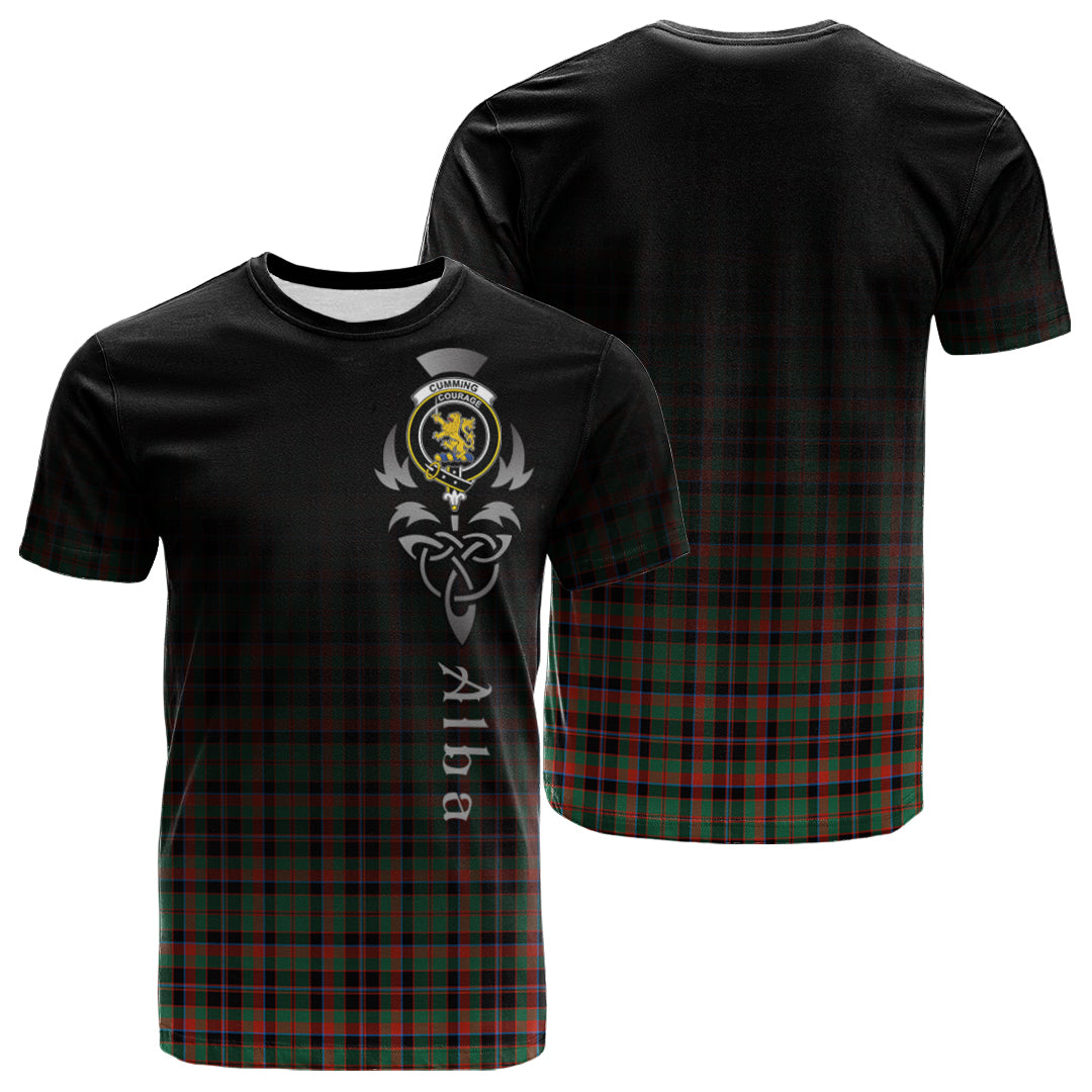 Printivon Cumming Hunting Ancient Tartan Crest Alba Celtic T Shirt