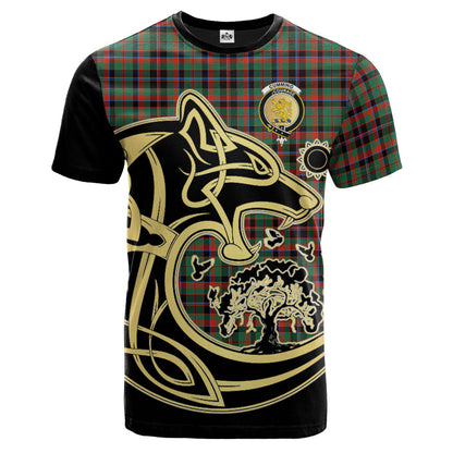 Printivon Cumming Hunting Ancient Crest Celtic Wolf Tartan T Shirt Custom Your Text