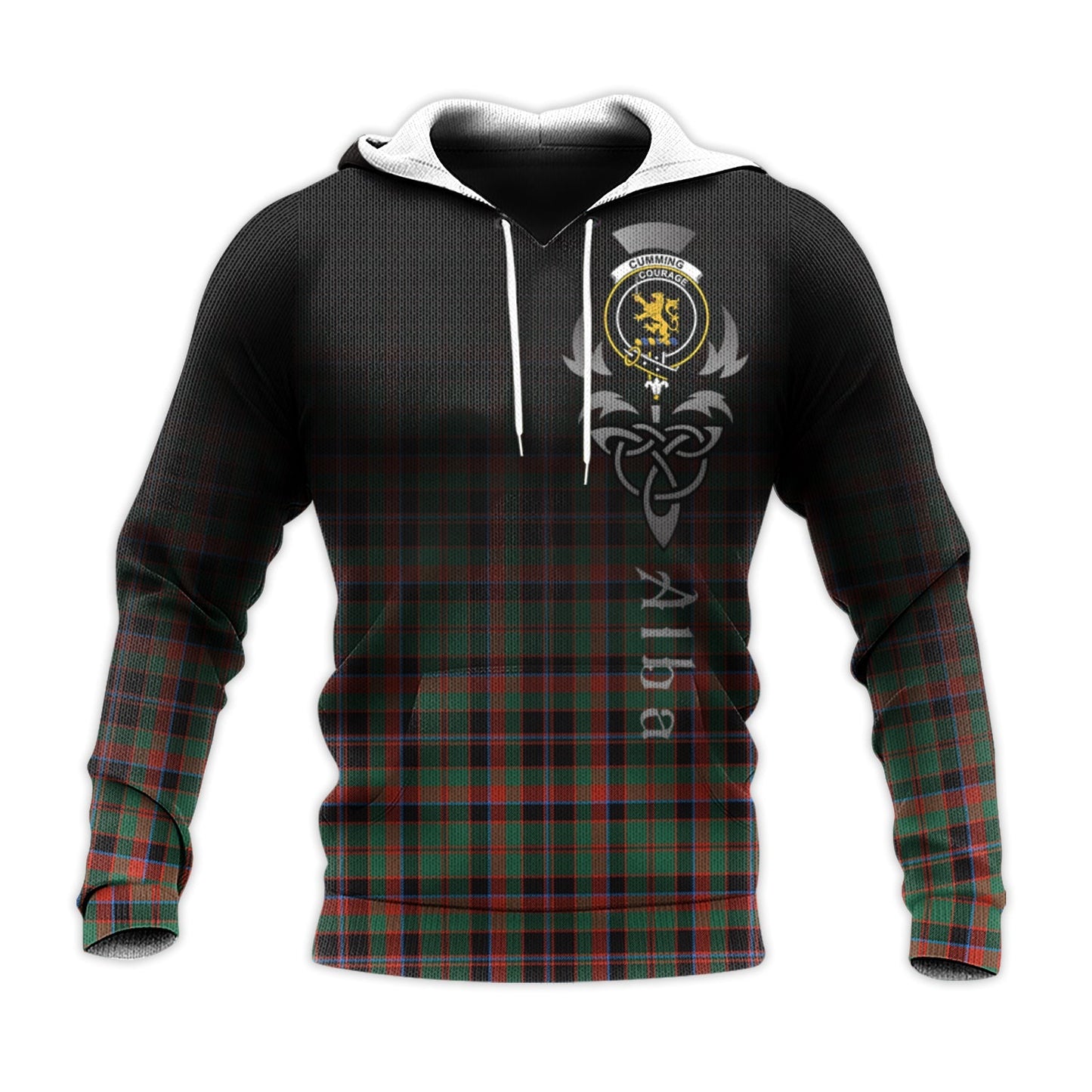 Printivon Cumming Hunting Ancient Tartan Crest Alba Celtic Hoodie