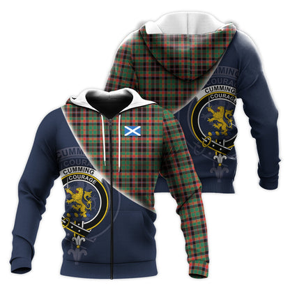 Printivon Cumming Hunting Ancient Tartan Scottish Crest Hoodie