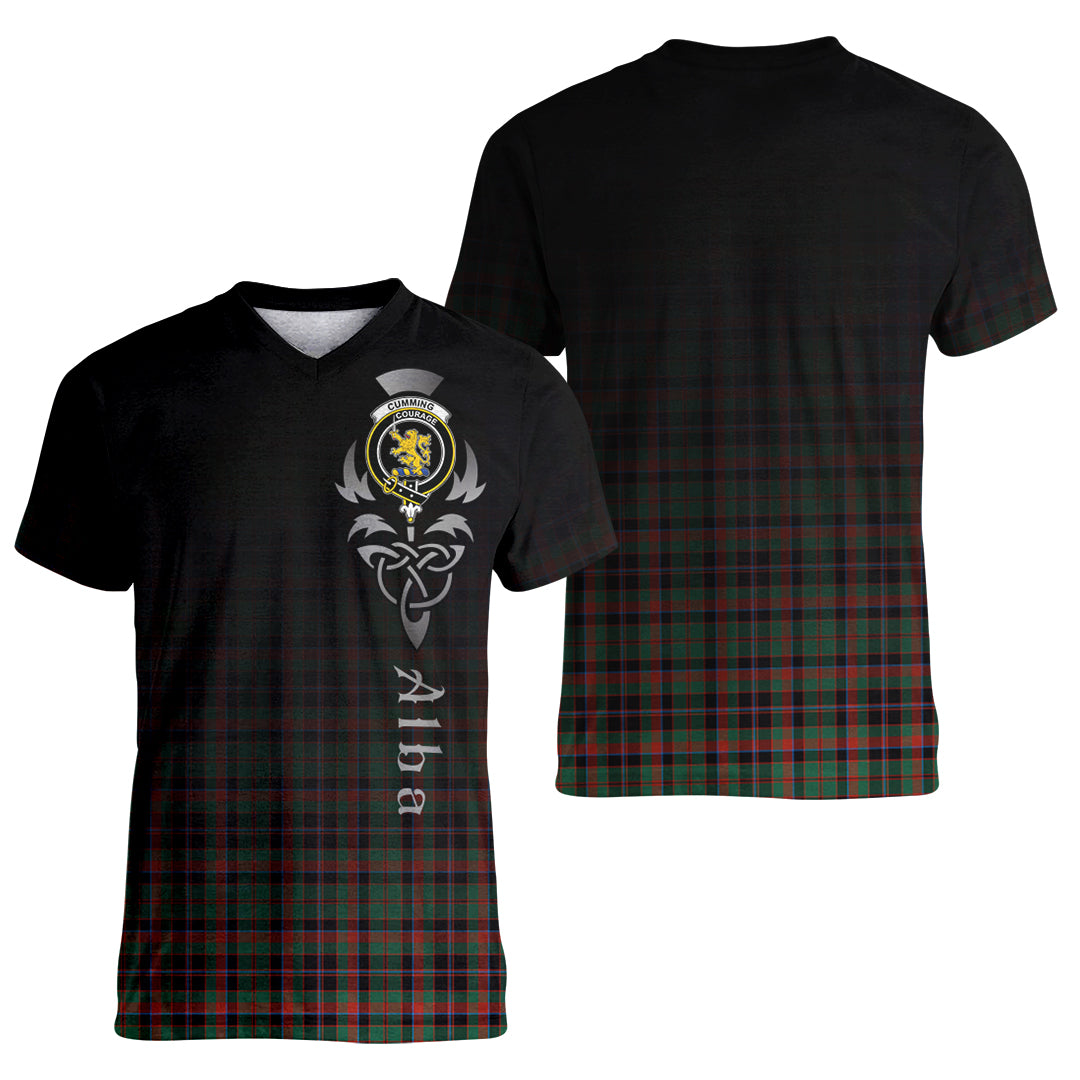 Printivon Cumming Hunting Ancient Tartan Crest Alba Celtic T Shirt