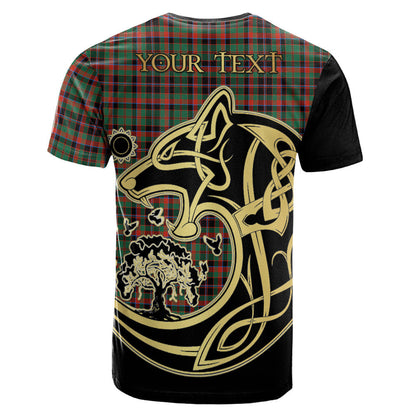 Printivon Cumming Hunting Ancient Crest Celtic Wolf Tartan T Shirt Custom Your Text