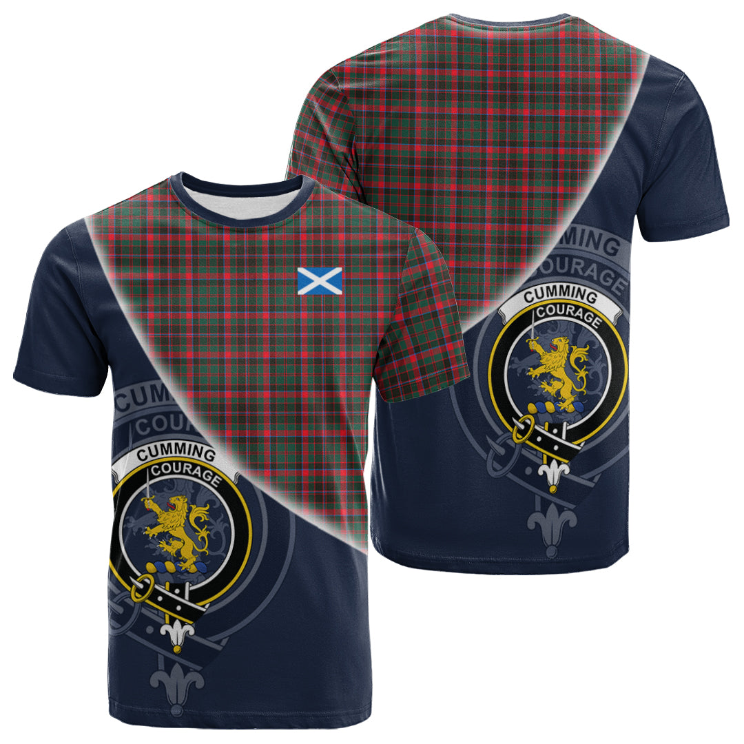 Printivon Cumming Hunting Modern Tartan Scottish Crest T Shirt