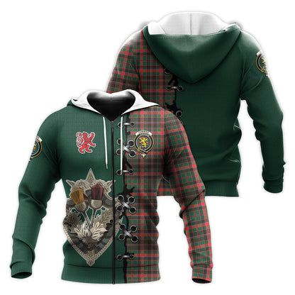 Printivon Cumming Hunting Modern Tartan Hoodie Lion Rampant And Celtic Thistle Style