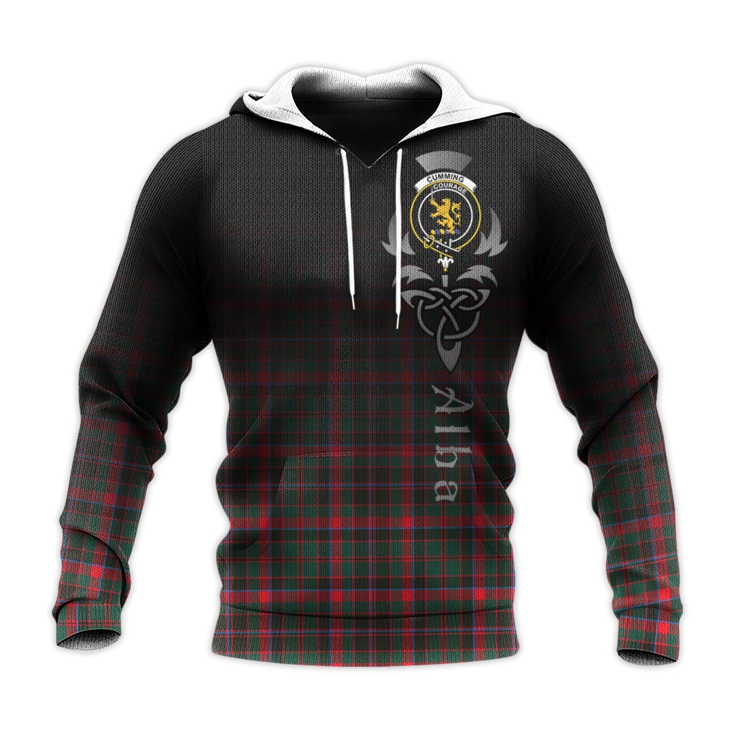 Printivon Cumming Hunting Modern Tartan Crest Alba Celtic Hoodie