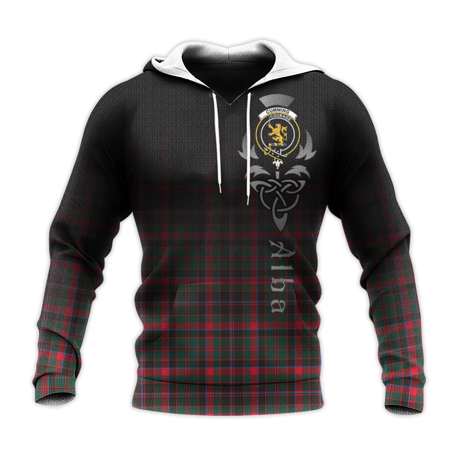 Printivon Cumming Hunting Modern Tartan Crest Alba Celtic Hoodie
