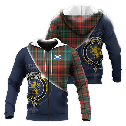 Printivon Cumming Hunting Modern Tartan Scottish Crest Hoodie