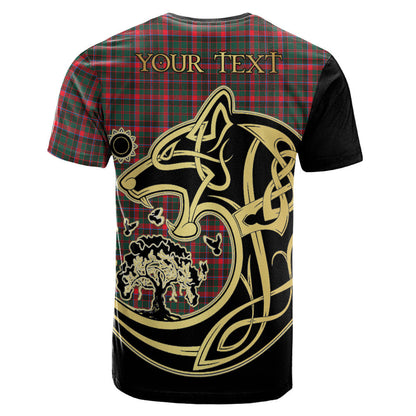 Printivon Cumming Hunting Modern Crest Celtic Wolf Tartan T Shirt Custom Your Text