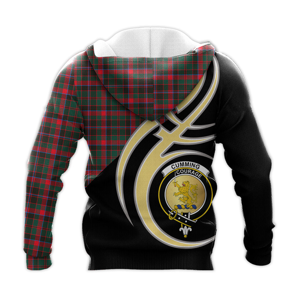 Printivon Cumming Hunting Modern Clan Believe In Me Crest Tartan Knitted Hoodie Custom Your Text