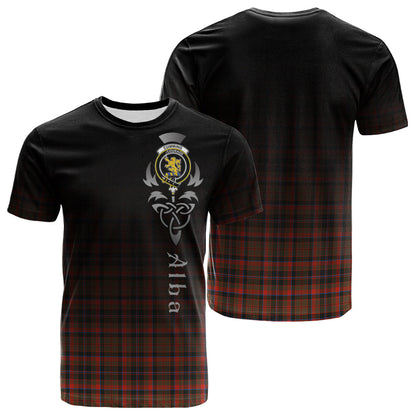 Printivon Cumming Hunting Weathered Tartan Crest Alba Celtic T Shirt