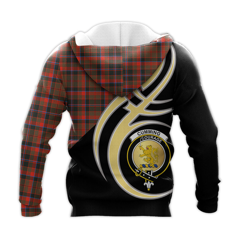 Printivon Cumming Hunting Weathered Clan Believe In Me Crest Tartan Knitted Hoodie Custom Your Text