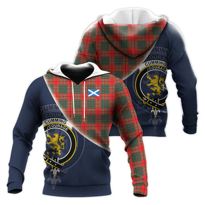 Printivon Cumming Modern Tartan Scottish Crest Hoodie