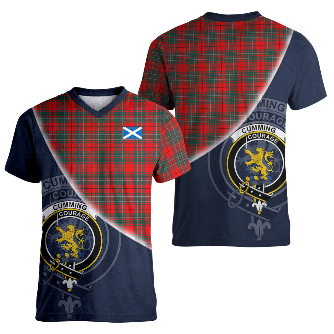 Printivon Cumming Modern Tartan Scottish Crest T Shirt