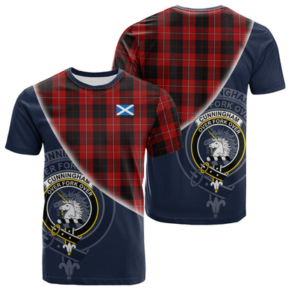Printivon Cunningham Tartan Scottish Crest T Shirt