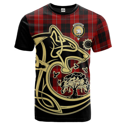 Printivon Cunningham Crest Celtic Wolf Tartan T Shirt Custom Your Text