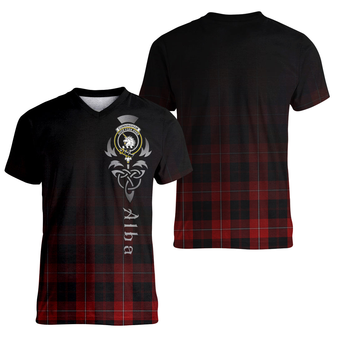 Printivon Cunningham Tartan Crest Alba Celtic T Shirt