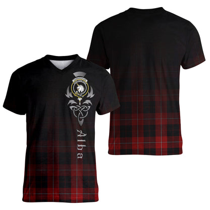Printivon Cunningham Tartan Crest Alba Celtic T Shirt