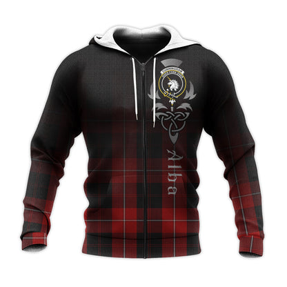 Printivon Cunningham Tartan Crest Alba Celtic Hoodie