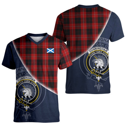 Printivon Cunningham Tartan Scottish Crest T Shirt