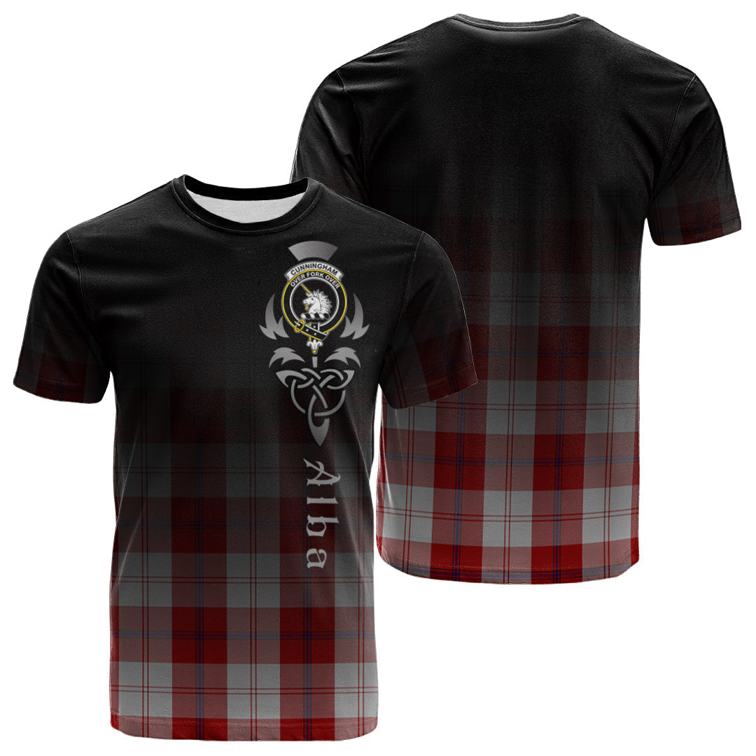 Printivon Cunningham Dress Tartan Crest Alba Celtic T Shirt