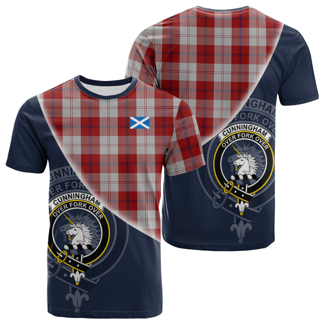 Printivon Cunningham Dress Tartan Scottish Crest T Shirt