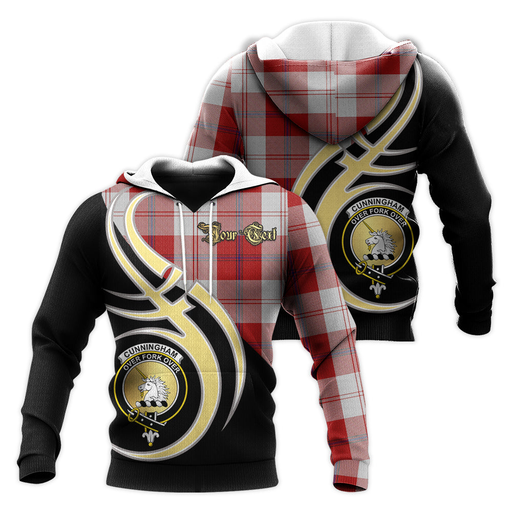 Printivon Cunningham Dress Clan Believe In Me Crest Tartan Knitted Hoodie Custom Your Text