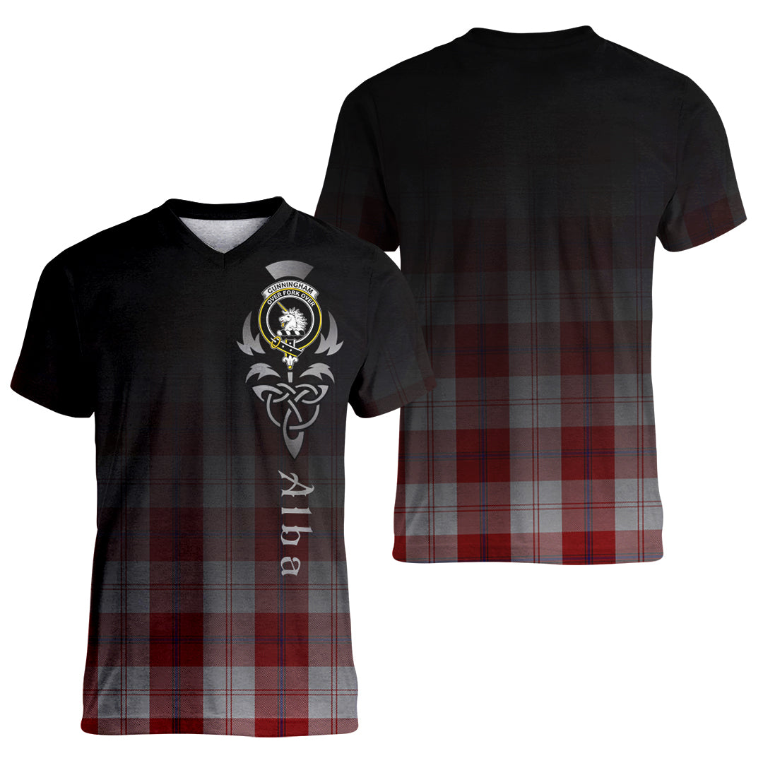 Printivon Cunningham Dress Tartan Crest Alba Celtic T Shirt