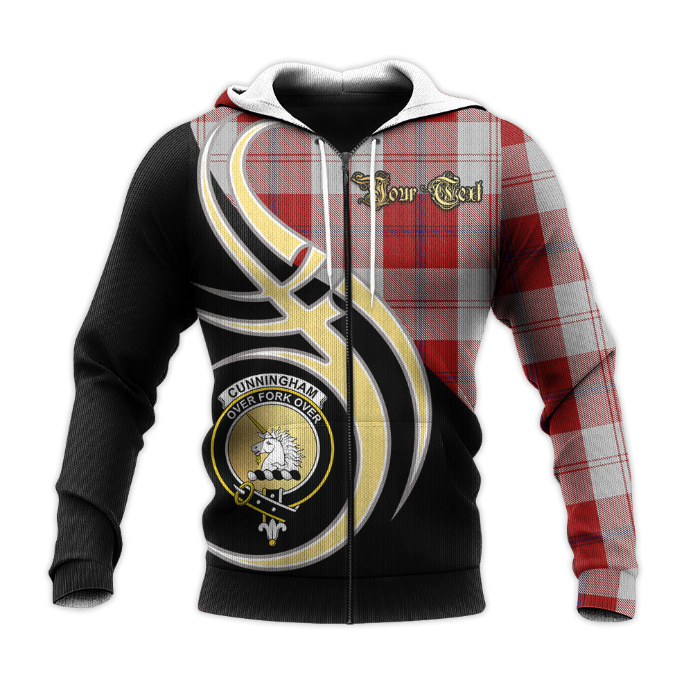 Printivon Cunningham Dress Clan Believe In Me Crest Tartan Knitted Hoodie Custom Your Text