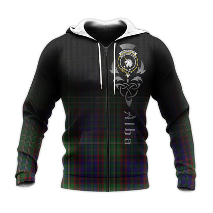 Printivon Cunningham Hunting Tartan Crest Alba Celtic Hoodie
