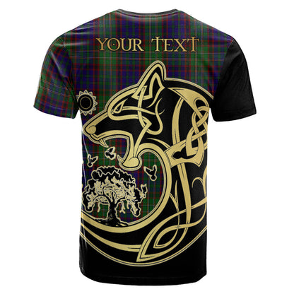 Printivon Cunningham Hunting Crest Celtic Wolf Tartan T Shirt Custom Your Text