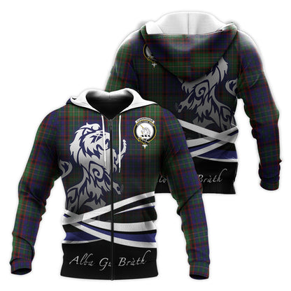 Printivon Cunningham Hunting Tartan Scottish Lion Hoodie