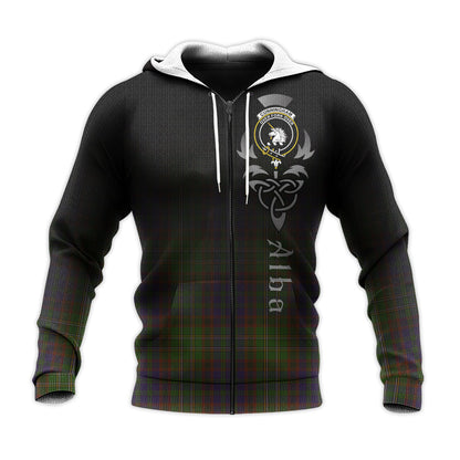 Printivon Cunningham Hunting Modern Tartan Crest Alba Celtic Hoodie