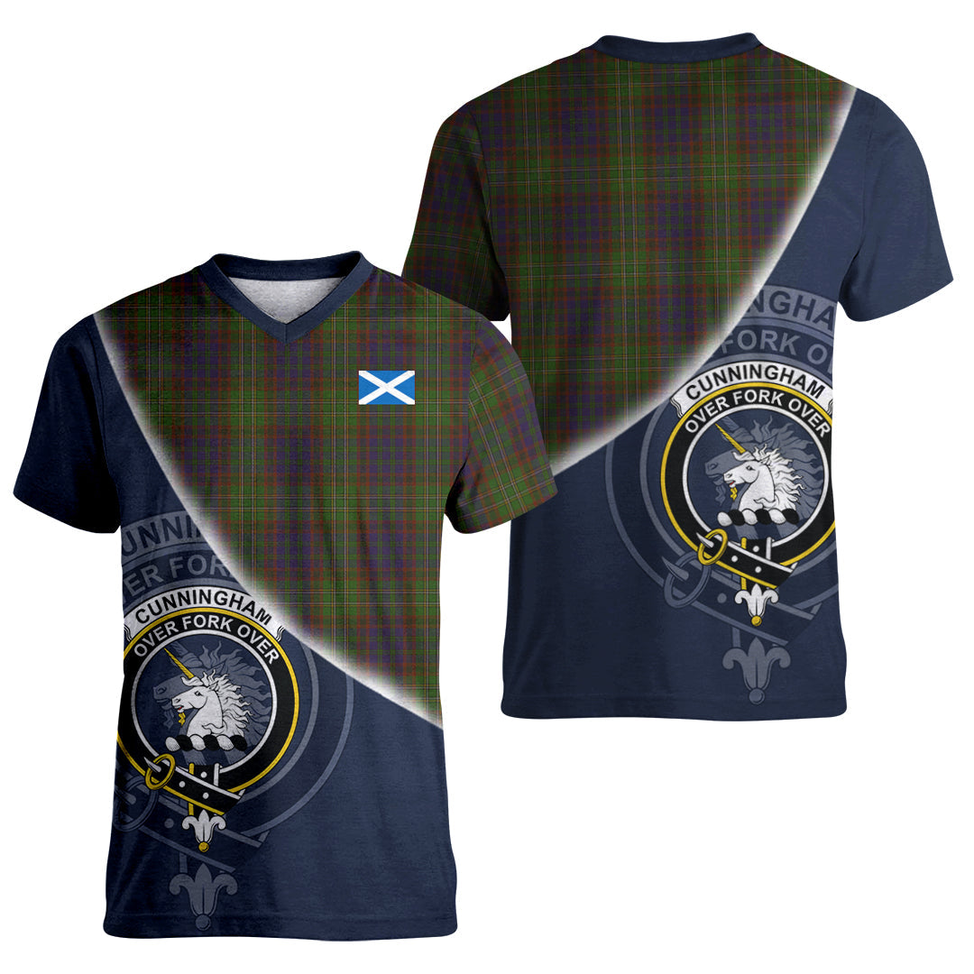 Printivon Cunningham Hunting Modern Tartan Scottish Crest T Shirt