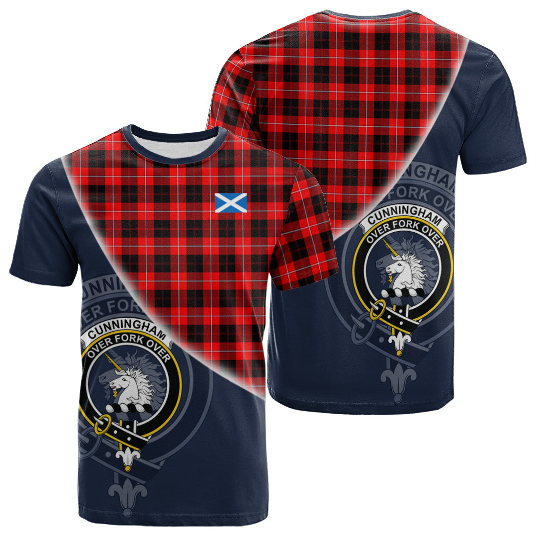 Printivon Cunningham Modern Tartan Scottish Crest T Shirt