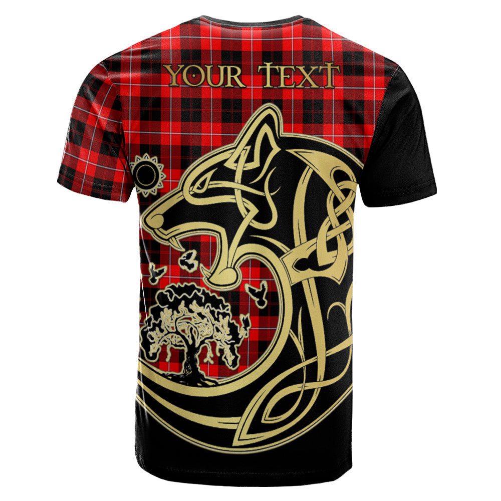 Printivon Cunningham Modern Crest Celtic Wolf Tartan T Shirt Custom Your Text