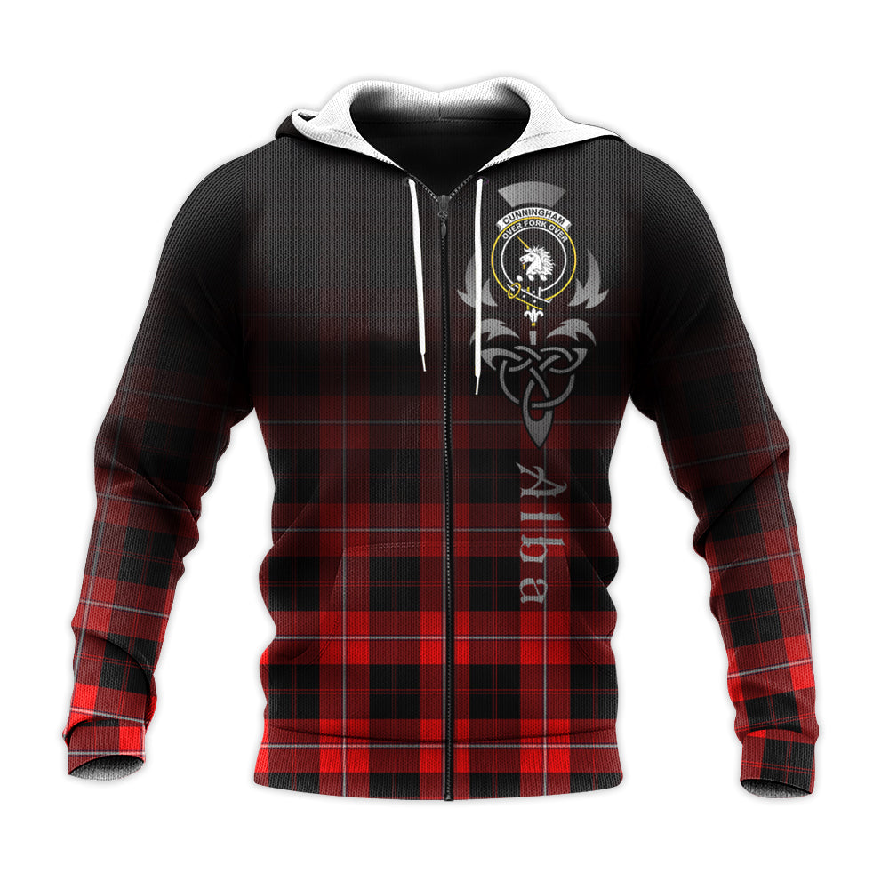 Printivon Cunningham Modern Tartan Crest Alba Celtic Hoodie