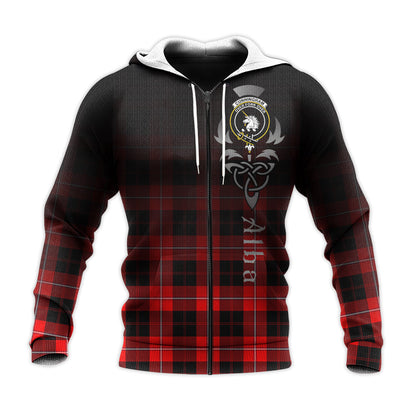 Printivon Cunningham Modern Tartan Crest Alba Celtic Hoodie