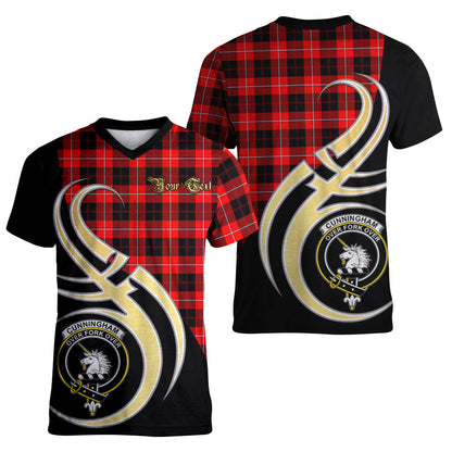 Printivon Cunningham Modern Tartan Crest Believe In Me T Shirt