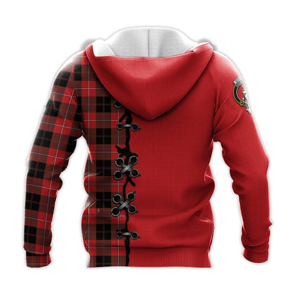 Printivon Cunningham Modern Tartan Hoodie Lion Rampant And Celtic Thistle Style