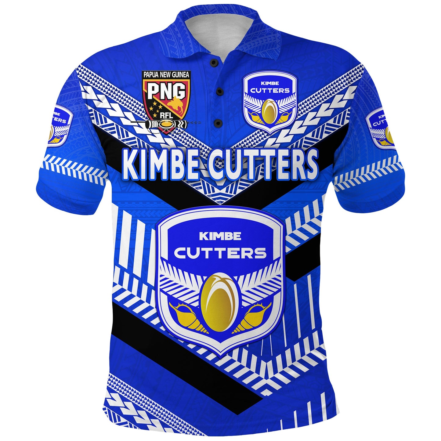 Custom Personalised Papua New Guinea Kimbe Cutters Polo Shirt Rugby - Blue