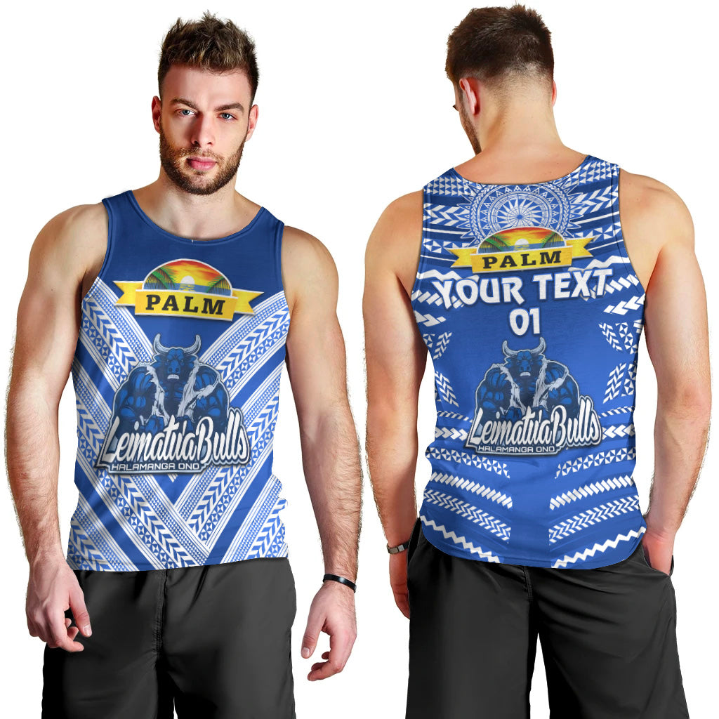 Custom Personalised Mate Ma'a Tonga Men Tank Top Leimatu'a Bulls Creative Style Blue, Custom Text And Number