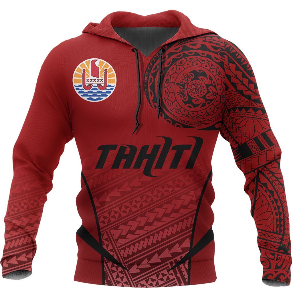 Tahiti Active Special Hoodie Tahiti Flag Polynesian Tattoo A7