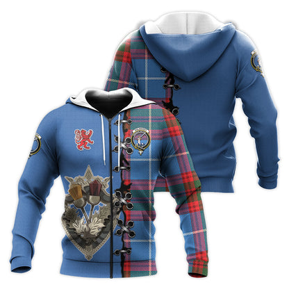 Printivon Dalmahoy Tartan Hoodie Lion Rampant And Celtic Thistle Style