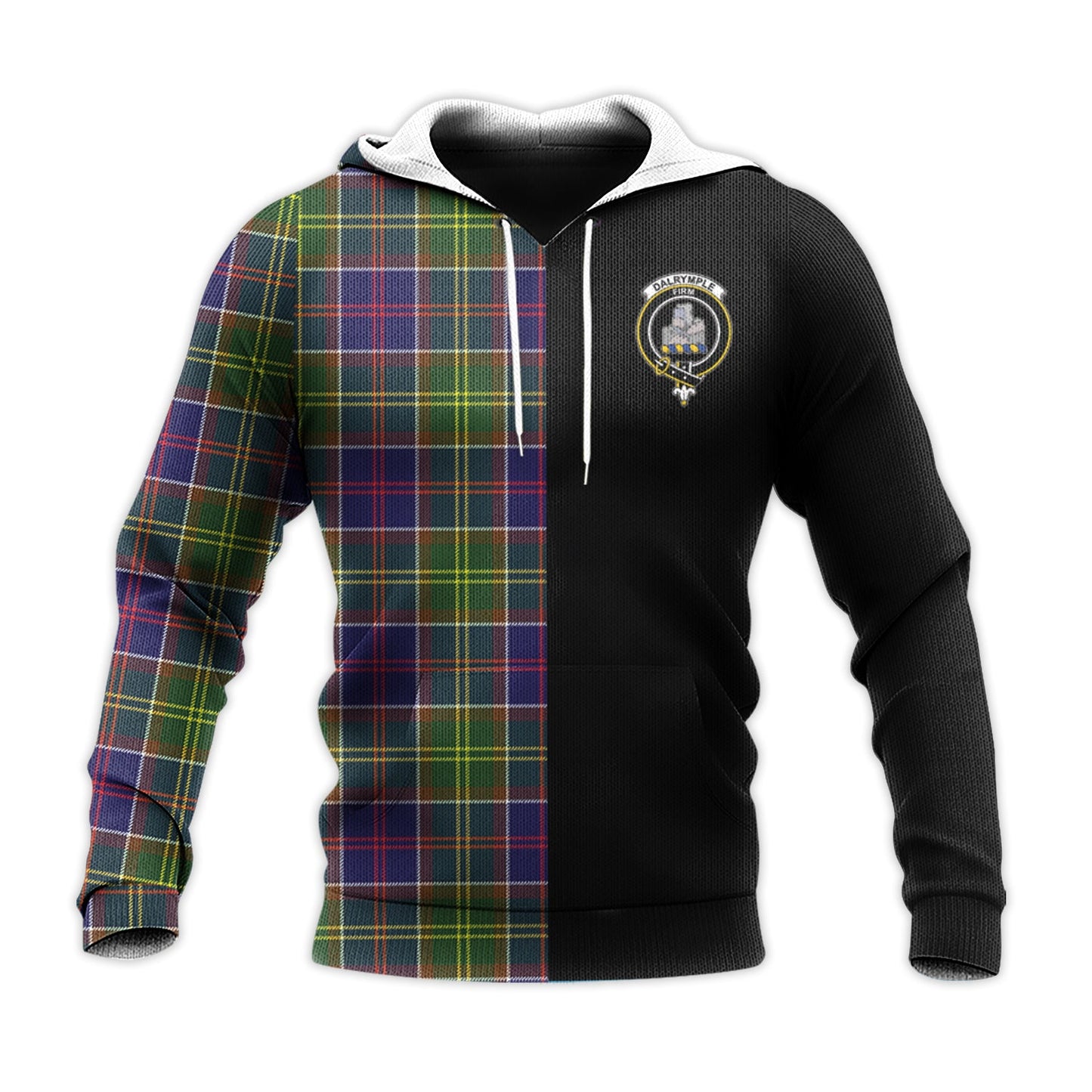 Printivon Dalrymple Tartan Personalize Half Hoodie