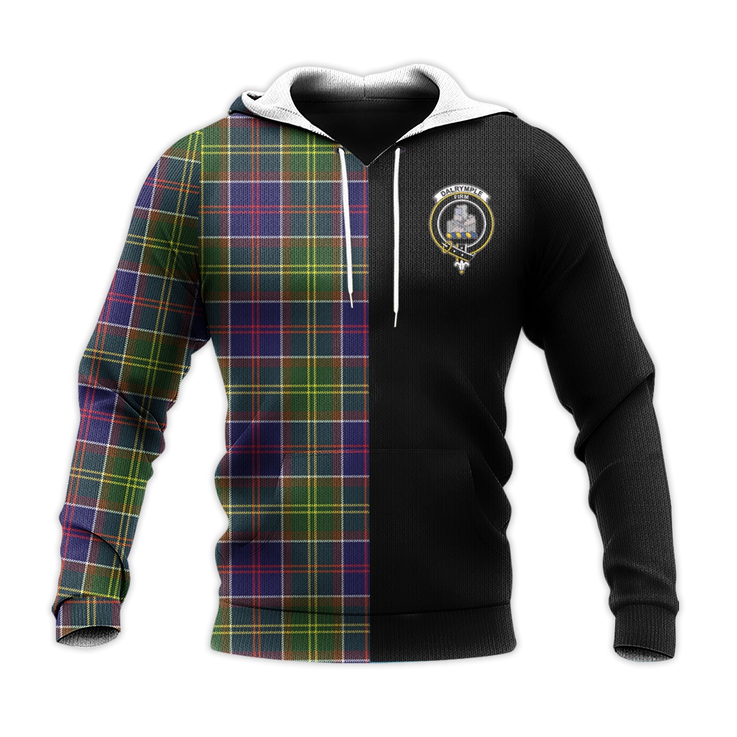 Printivon Dalrymple Tartan Personalize Half Hoodie