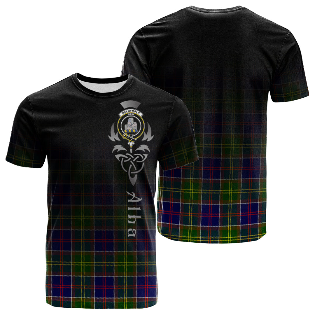 Printivon Dalrymple Tartan Crest Alba Celtic T Shirt