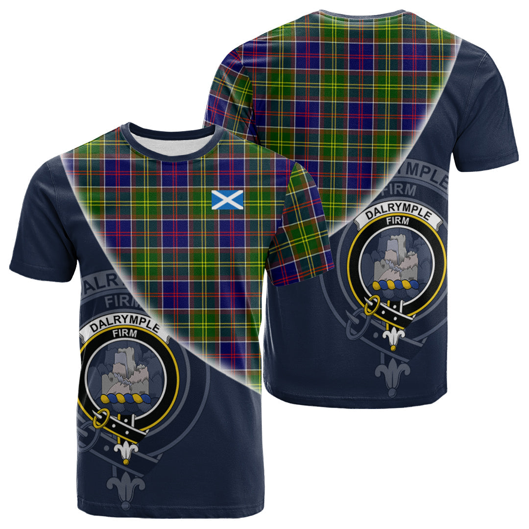 Printivon Dalrymple Tartan Scottish Crest T Shirt